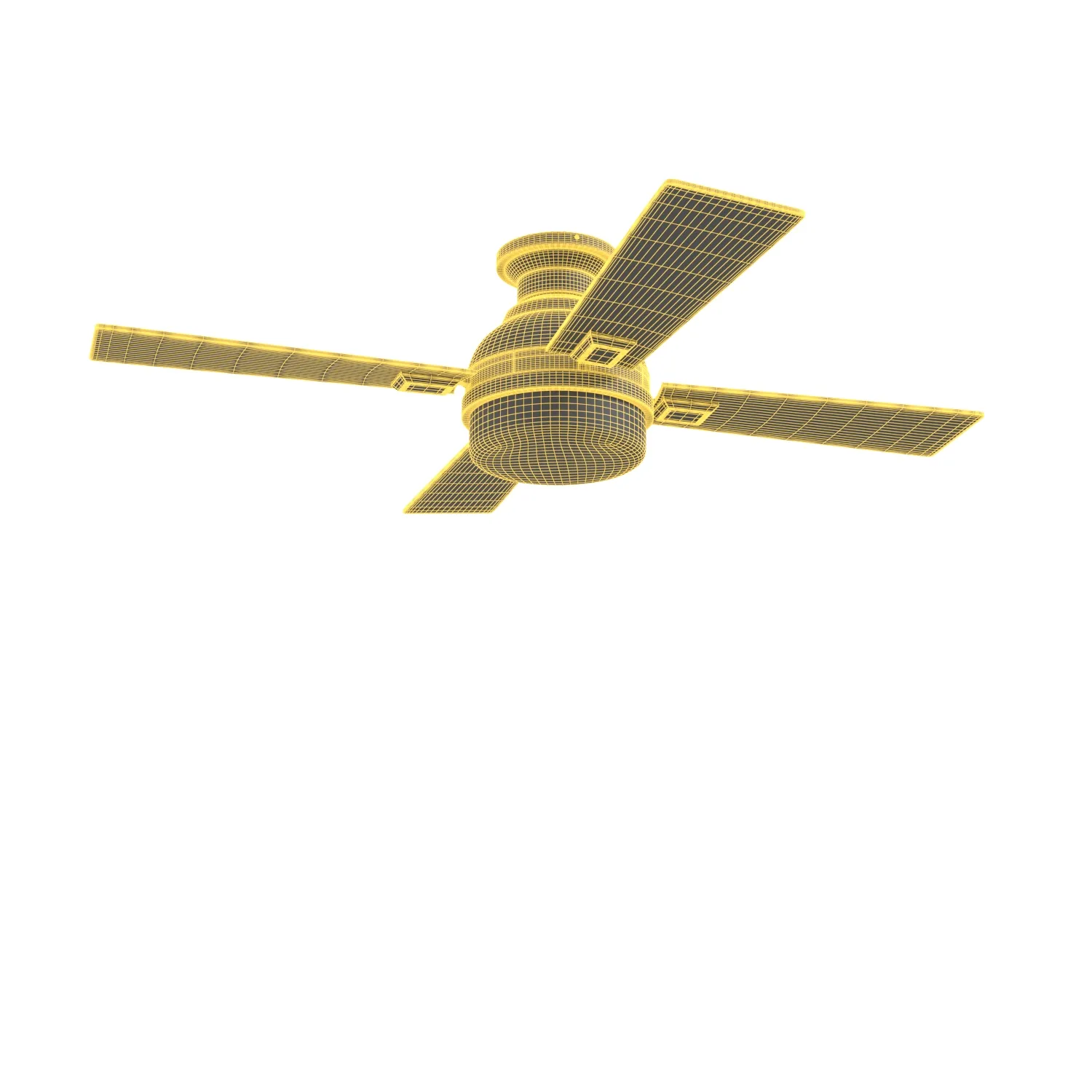 52 Inch Kyrra Matte Black Remote Control Ceiling Fan PBR 3D Model_07
